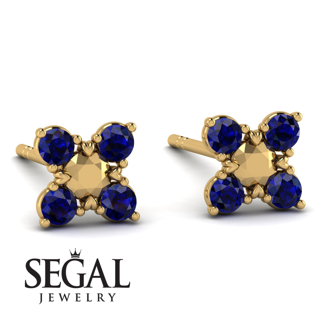 GeometricSapphire Earrings Golden Diamond - Jayda No. 13