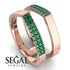 Geometric Emerald Double Wedding Band - Hayden No. 5 image 4