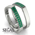 Geometric Emerald Double Wedding Band - Hayden No. 6 image 4