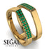 Geometric Emerald Double Wedding Band - Hayden No. 4