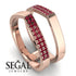 Geometric Ruby Double Wedding Band - Hayden No. 11