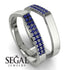 Geometric Sapphire Double Wedding Band - Hayden No. 15 image 4