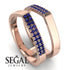 Geometric Sapphire Double Wedding Band - Hayden No. 14 image 4