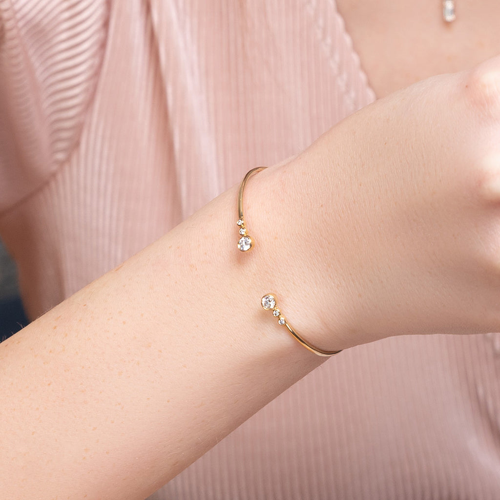 Geometric Bezel Black Diamond Bracelet - Josie No. 22