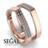Geometric Diamond Double Wedding Band - Hayden No. 2
