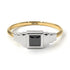 Two Tones Geometric Princess Cut Black Diamond Ring - Everleigh No. 20