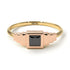 Two Tones Geometric Princess Cut Black Diamond Ring - Everleigh No. 19
