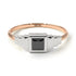 Two Tones Geometric Princess Cut Black Diamond Ring - Everleigh No. 21