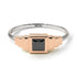Two Tones Geometric Princess Cut Black Diamond Ring - Everleigh No. 21
