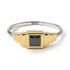 Two Tones Geometric Princess Cut Black Diamond Ring - Everleigh No. 20