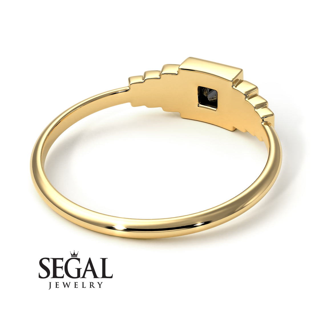 Geometric Princess Cut Black Diamond Ring - Everleigh No. 7
