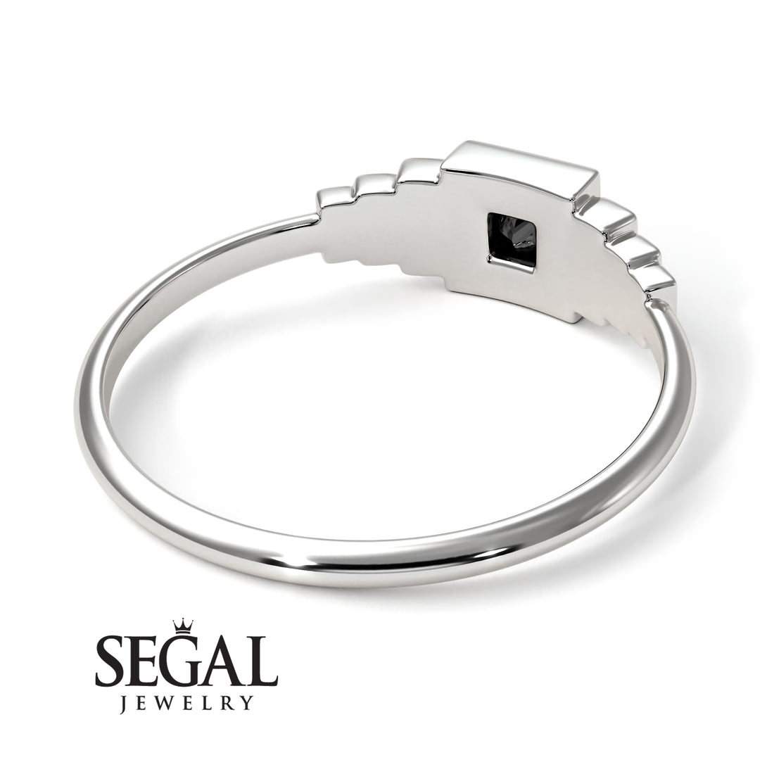 Geometric Princess Cut Black Diamond Ring - Everleigh No. 9