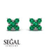 Geometrical 5 Emeralds Stud Earrings - Noa No. 21 image 9