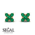 Geometrical 5 Emeralds Stud Earrings - Noa No. 19 image 9