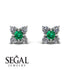 Geometrical 5 Emeralds Stud Earrings - Noa No. 6 image 2