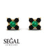 Geometrical 5 Emeralds Stud Earrings - Noa No. 34 image 9