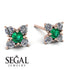 Geometrical 5 Emeralds Stud Earrings - Noa No. 5 image 9