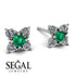 Geometrical 5 Emeralds Stud Earrings - Noa No. 6