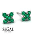 Geometrical 5 Emeralds Stud Earrings - Noa No. 21 image 2