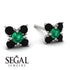 Geometrical 5 Emeralds Stud Earrings - Noa No. 36 image 2