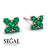 Geometrical 5 Emeralds Stud Earrings - Noa No. 20
