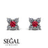 Geometrical 5 Rubys Stud Earrings - Noa No. 12 image 9
