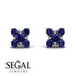 Geometrical 5 Sapphires Stud Earrings - Noa No. 75 image 9