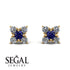 Geometrical 5 Sapphires Stud Earrings - Noa No. 13 image 9