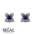 Geometrical 5 Sapphires Stud Earrings - Noa No. 15
