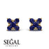 Geometrical 5 Sapphires Stud Earrings - Noa No. 73