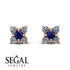 Geometrical 5 Sapphires Stud Earrings - Noa No. 14 image 9