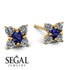 Geometrical 5 Sapphires Stud Earrings - Noa No. 13