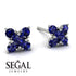 Geometrical 5 Sapphires Stud Earrings - Noa No. 75 image 2