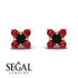 Geometrical 5 Black Diamonds Stud Earrings - Noa No. 52
