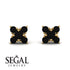 Geometrical 5 Black Diamonds Stud Earrings - Noa No. 37 image 9