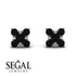Geometrical 5 Black Diamonds Stud Earrings - Noa No. 39