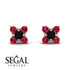Geometrical 5 Black Diamonds Stud Earrings - Noa No. 53 image 9