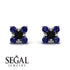 Geometrical 5 Black Diamonds Stud Earrings - Noa No. 69