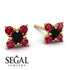 Geometrical 5 Black Diamonds Stud Earrings - Noa No. 52