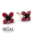 Geometrical 5 Black Diamonds Stud Earrings - Noa No. 53