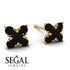 Geometrical 5 Black Diamonds Stud Earrings - Noa No. 37 image 2