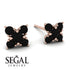 Geometrical 5 Black Diamonds Stud Earrings - Noa No. 38