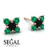 Geometrical 5 Black Diamonds Stud Earrings - Noa No. 23 image 2