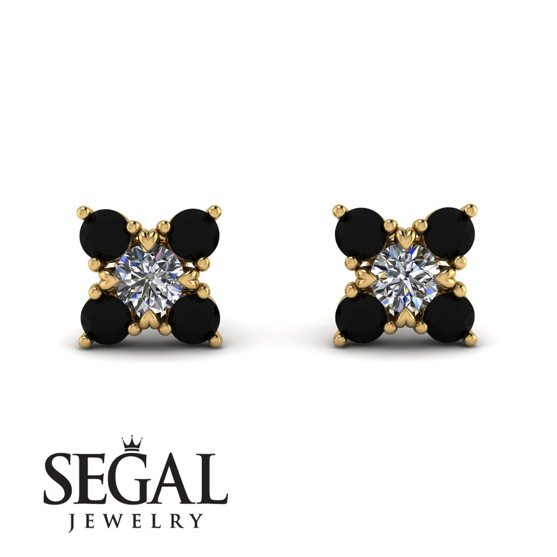 Geometrical 5 Diamonds Stud Earrings - Noa No. 31