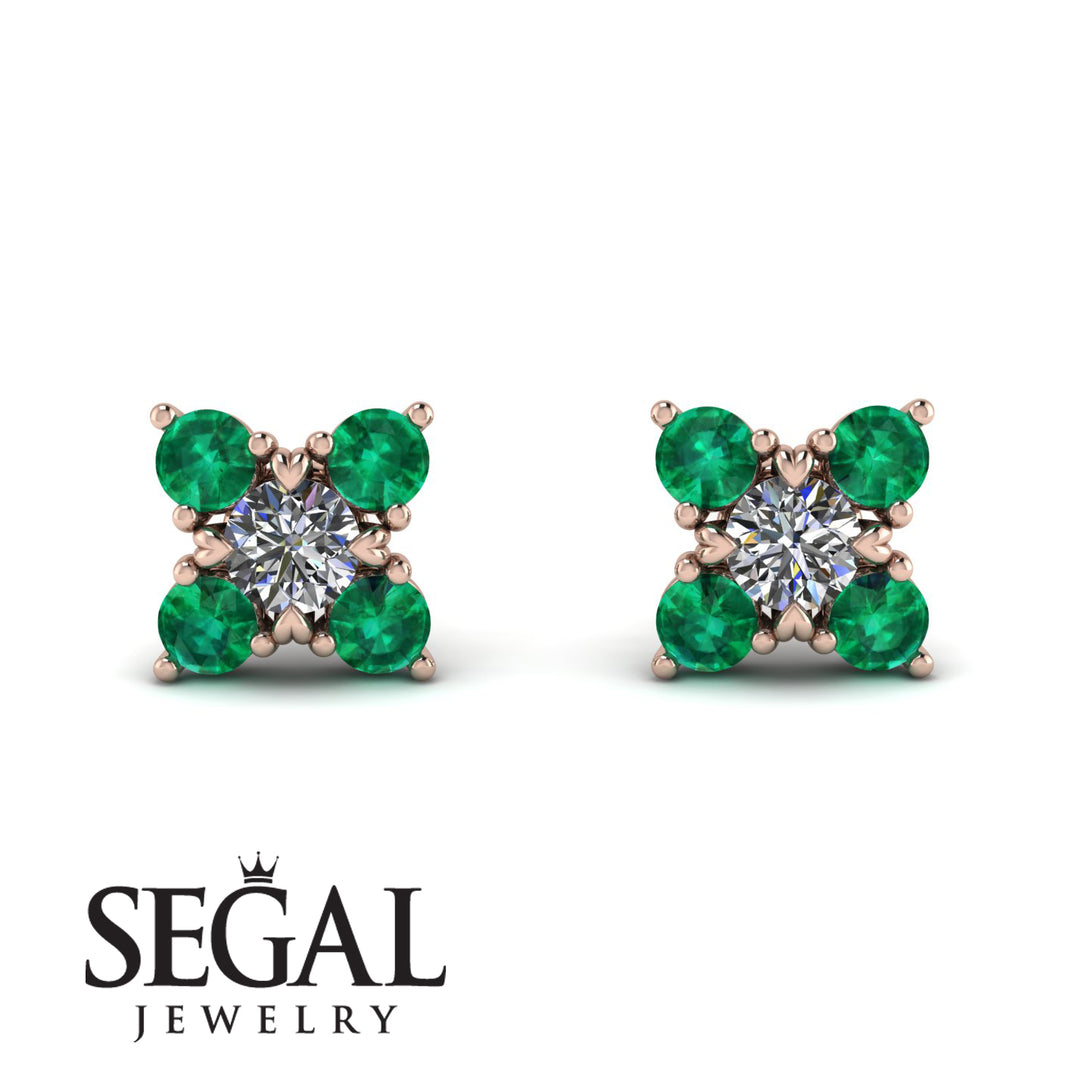 Geometrical 5 Diamonds Stud Earrings - Noa No. 17