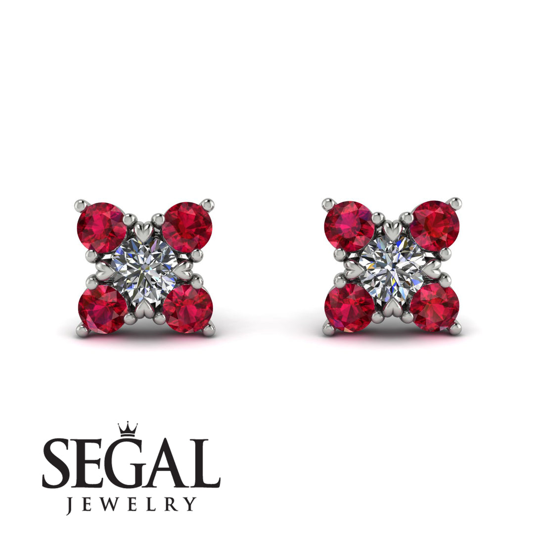 Geometrical 5 Diamonds Stud Earrings - Noa No. 48