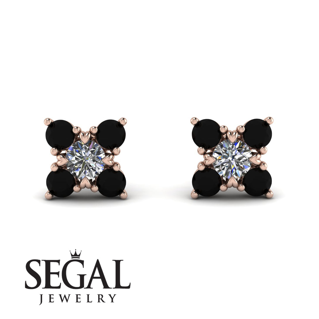 Geometrical 5 Diamonds Stud Earrings - Noa No. 32