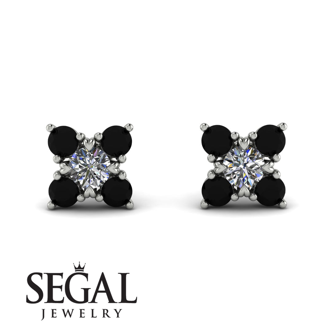 Geometrical 5 Diamonds Stud Earrings - Noa No. 33