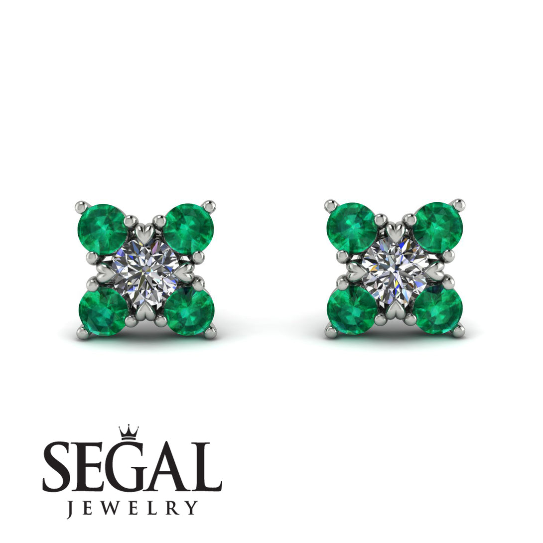 Geometrical 5 Diamonds Stud Earrings - Noa No. 18