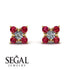 Geometrical 5 Diamonds Stud Earrings - Noa No. 46